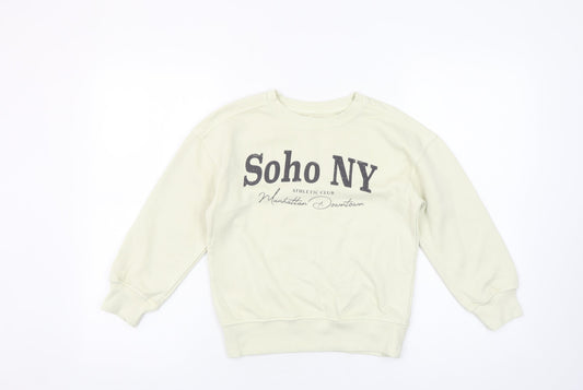 Dunnes Stores Girls Beige Soho NY Graphic Pullover Sweatshirt 6-7 Years