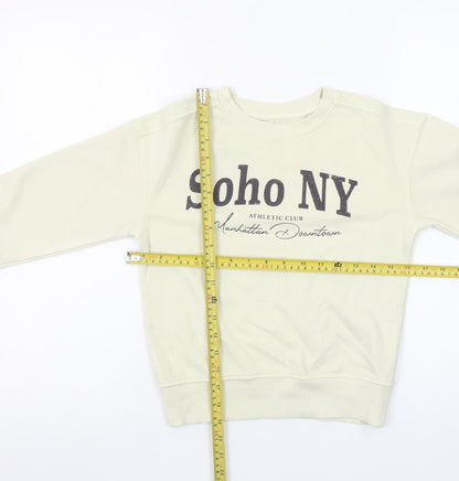 Dunnes Stores Girls Beige Soho NY Graphic Pullover Sweatshirt 6-7 Years
