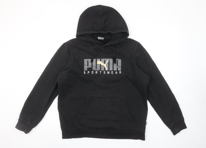 Mens UK Size M PUMA Black Pullover Hoodie