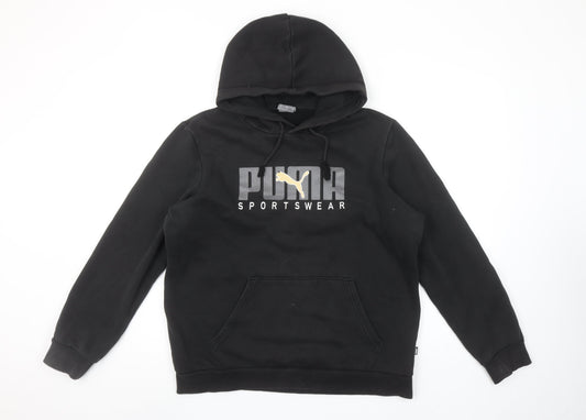 Mens UK Size M PUMA Black Pullover Hoodie