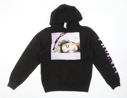 Womens UK Size S Just Hoods Black Pullover Hoodie