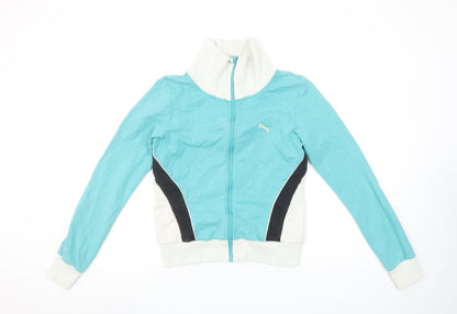 Puma Women's Blue Full Zip Sweatshirt Size 10 UK Lightweight Logo