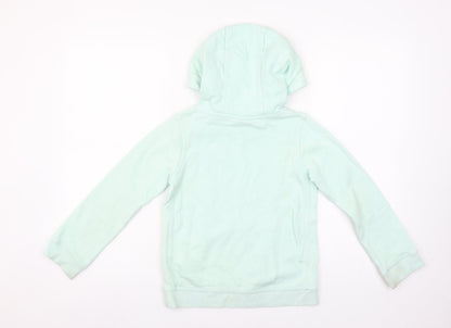 Nike Girls Green Pullover Hoodie XS (6-7 Years) Fleece Logo Sweatshirt