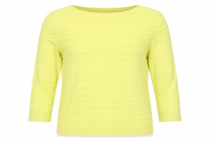 Peruzzi Women Yellow Viscose Knit 3/4 Sleeve Pullover Jumper Size 12