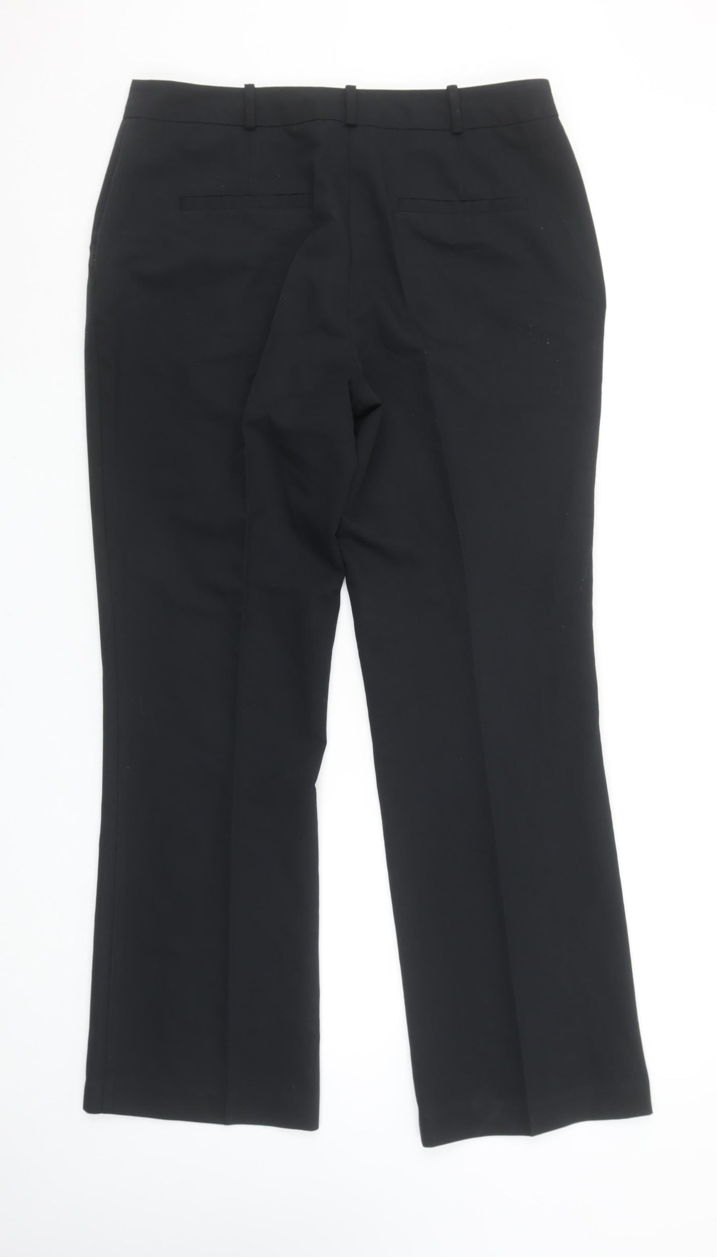 Womens UK Size 12 Dunnes Regular Fit Dress Pants Black Trousers
