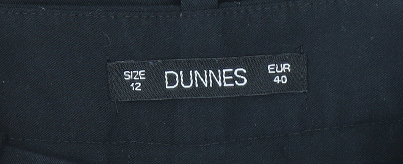 Womens UK Size 12 Dunnes Regular Fit Dress Pants Black Trousers