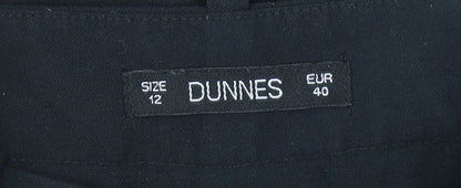 Womens UK Size 12 Dunnes Regular Fit Dress Pants Black Trousers
