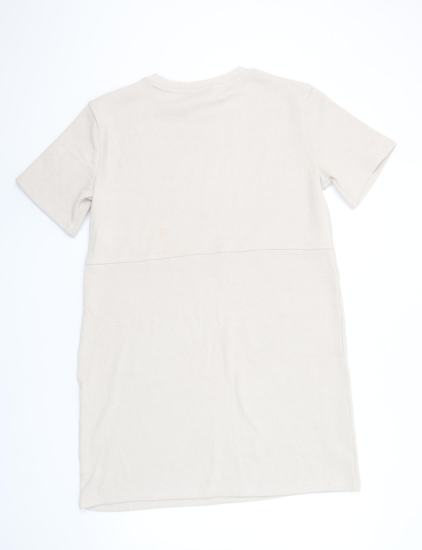Dunnes Women’s Beige Knit Short Sleeve T-Shirt Dress M