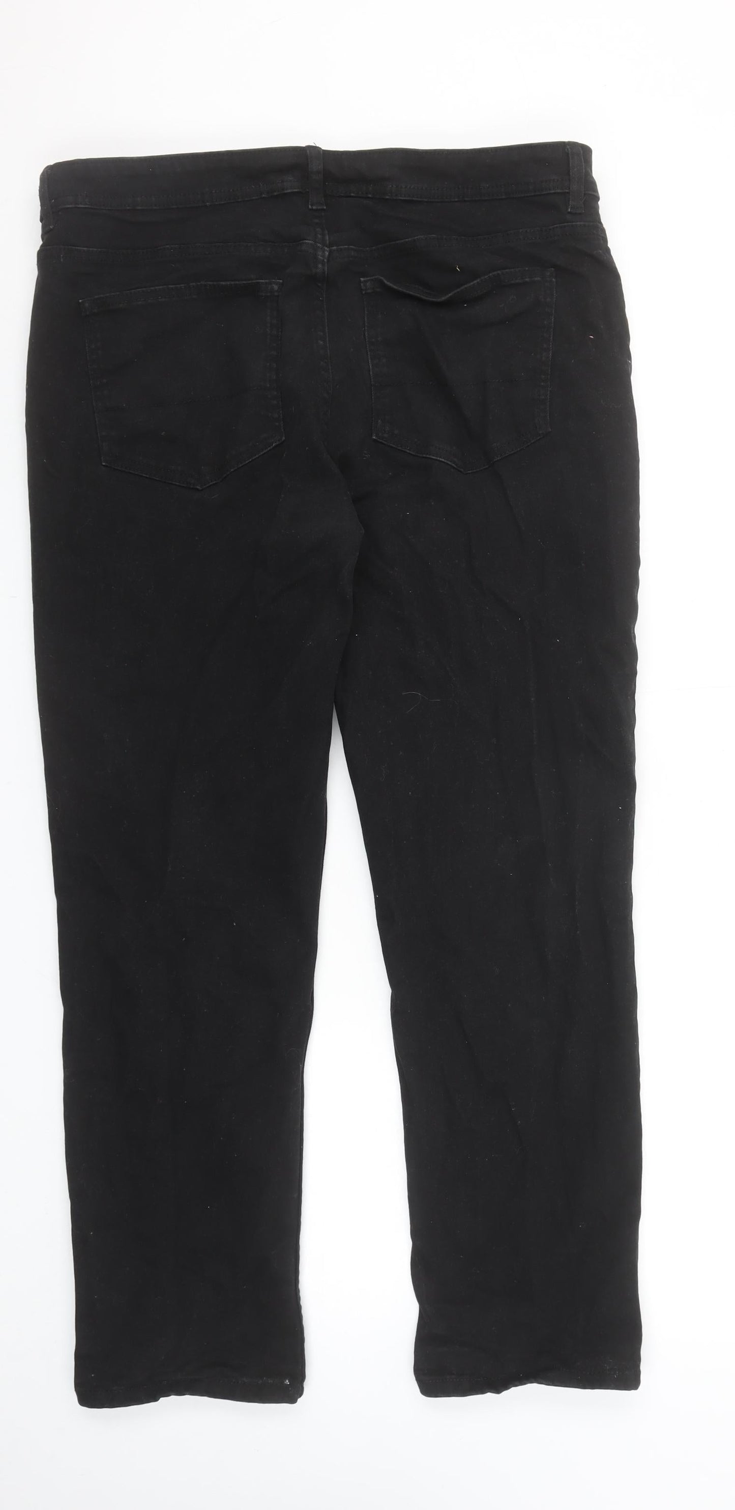 Denim Co. Mens Black Straight Stretch Jeans W38 L30