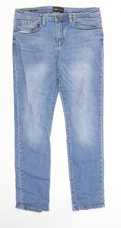 Mens UK Size L BORN Regular Fit Straight Blue Jeans