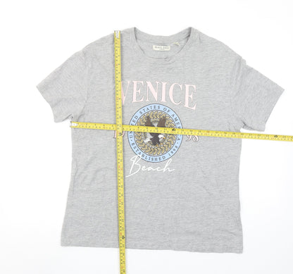 Womens UK Size M Brave Soul Grey Basic T-Shirt