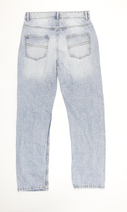 COLLUSION Women's Blue Distressed Mom Jeans Size W30 Relaxed Fit