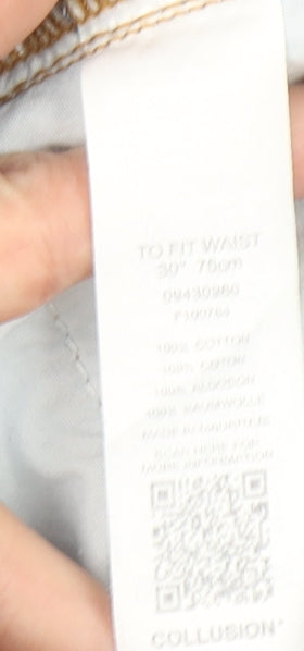 COLLUSION Women's Blue Distressed Mom Jeans Size W30 Relaxed Fit