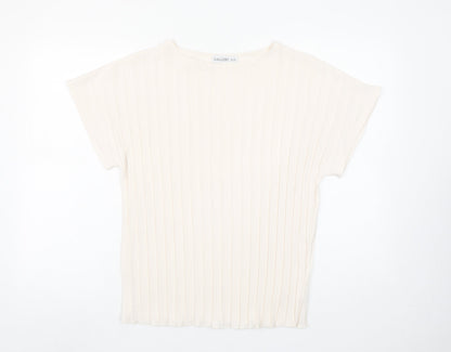 Womens UK Size XS Gallery Ivory Basic Blouse