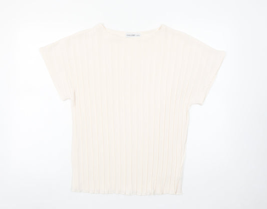 Womens UK Size XS Gallery Ivory Basic Blouse
