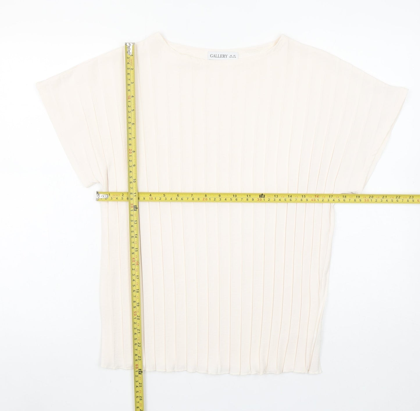 Womens UK Size XS Gallery Ivory Basic Blouse