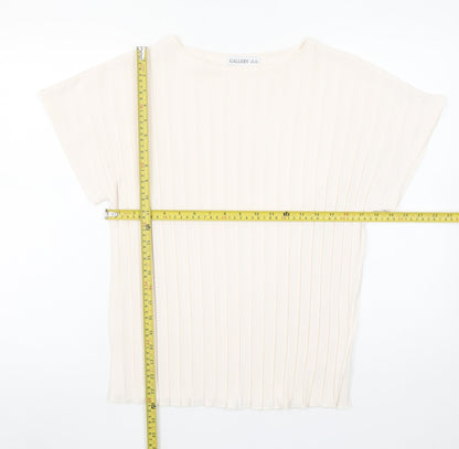 Womens UK Size XS Gallery Ivory Basic Blouse
