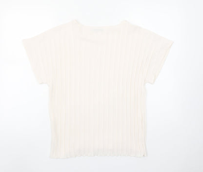 Womens UK Size XS Gallery Ivory Basic Blouse