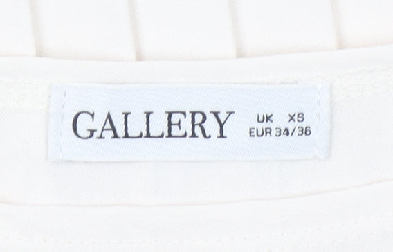 Womens UK Size XS Gallery Ivory Basic Blouse