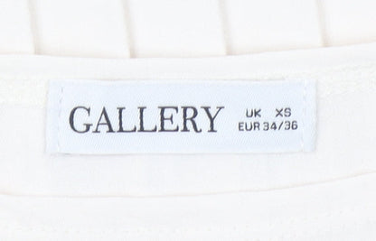 Womens UK Size XS Gallery Ivory Basic Blouse