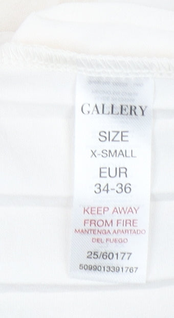 Womens UK Size XS Gallery Ivory Basic Blouse