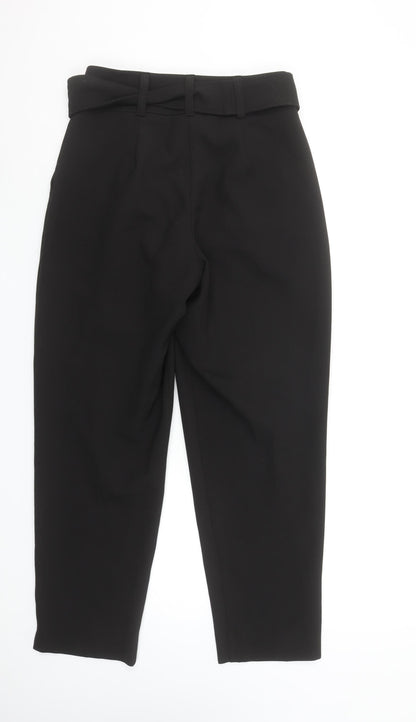 Primark Womens Black Paperbag Tapered Trousers Size 6