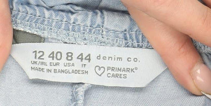 Primark Women Blue Lyocell Midi Slip Dress Size 12 Summer Casual