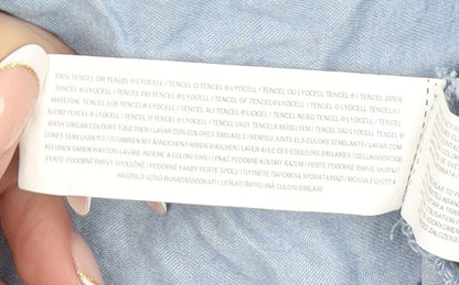 Primark Women Blue Lyocell Midi Slip Dress Size 12 Summer Casual