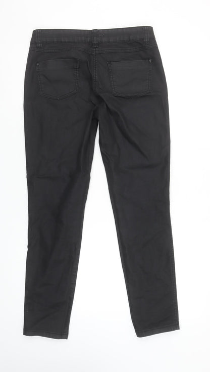 F&F Women Black Size 10R Slim Trousers Cotton Blend Stretch