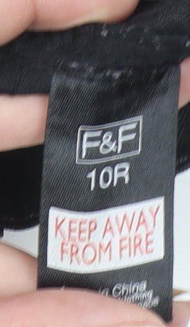 F&F Women Black Size 10R Slim Trousers Cotton Blend Stretch