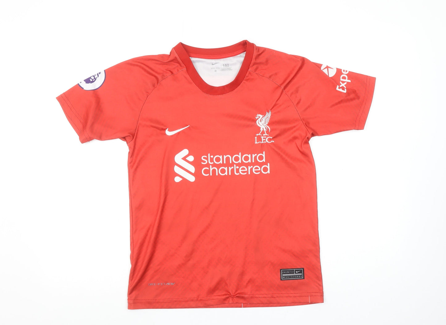 Nike Boys Red Liverpool FC M.Salah #11 Football Jersey T-Shirt 12-13 Years