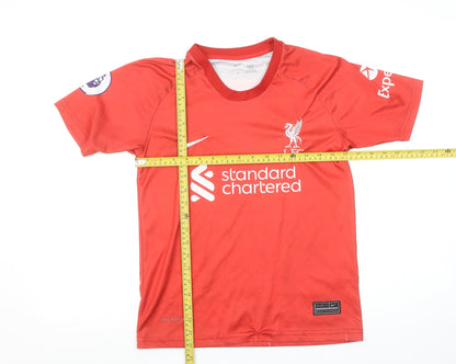 Nike Boys Red Liverpool FC M.Salah #11 Football Jersey T-Shirt 12-13 Years