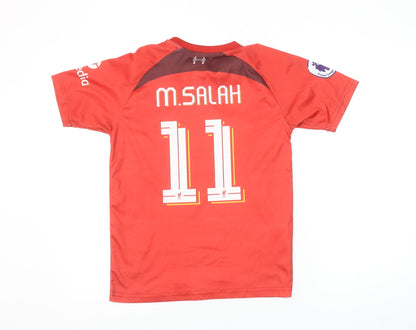 Nike Boys Red Liverpool FC M.Salah #11 Football Jersey T-Shirt 12-13 Years