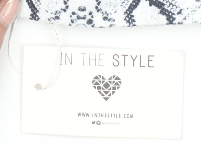 In The Style Womens Black Snake Print Stretch Mini Skirt Size 10