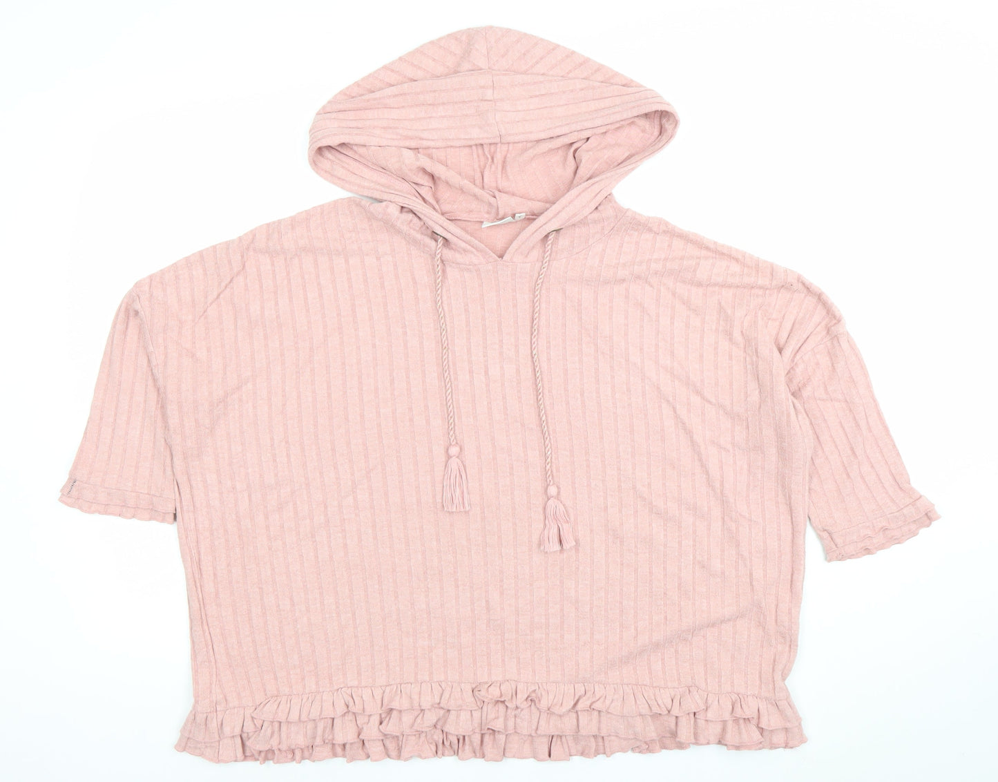 Womens UK Size S River Island Pink Pullover Hoodie