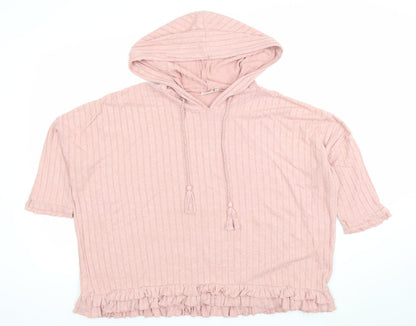 Womens UK Size S River Island Pink Pullover Hoodie