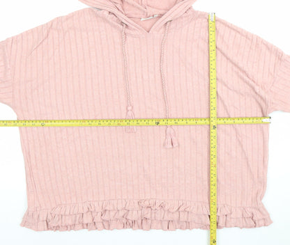 Womens UK Size S River Island Pink Pullover Hoodie