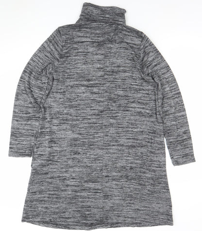 Marks and Spencer Womens Grey Marl Roll Neck Knit Dress Size 14