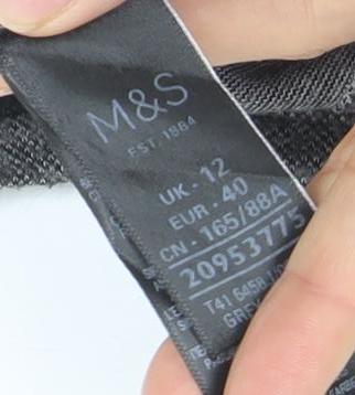 Womens UK Size 12 Marks and Spencer Black Basic T-Shirt