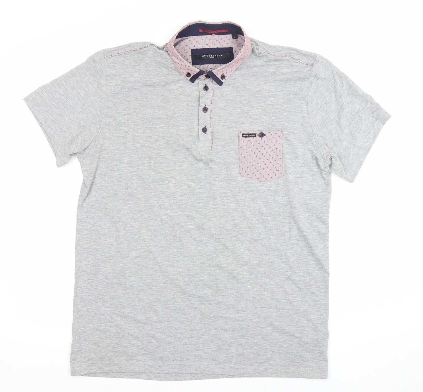 Mens UK Size L Guide London Cotton Blend Polo Shirt
