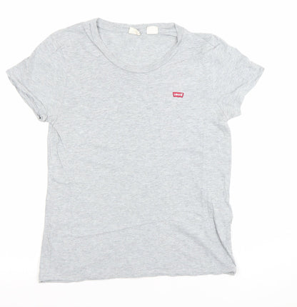 Levi's Women's Grey Basic Crew Neck Cotton T-Shirt Size S