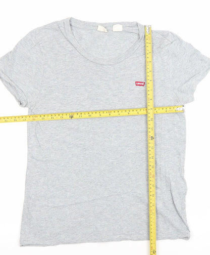 Levi's Women's Grey Basic Crew Neck Cotton T-Shirt Size S