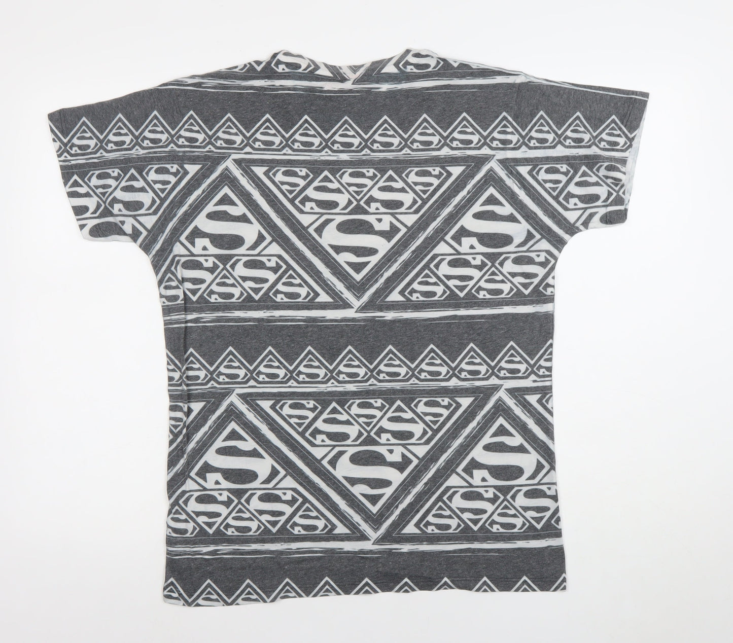 Womens UK Size M Superman Grey Basic T-Shirt