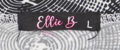 Womens UK Size L Elle B Black Tunic Blouse