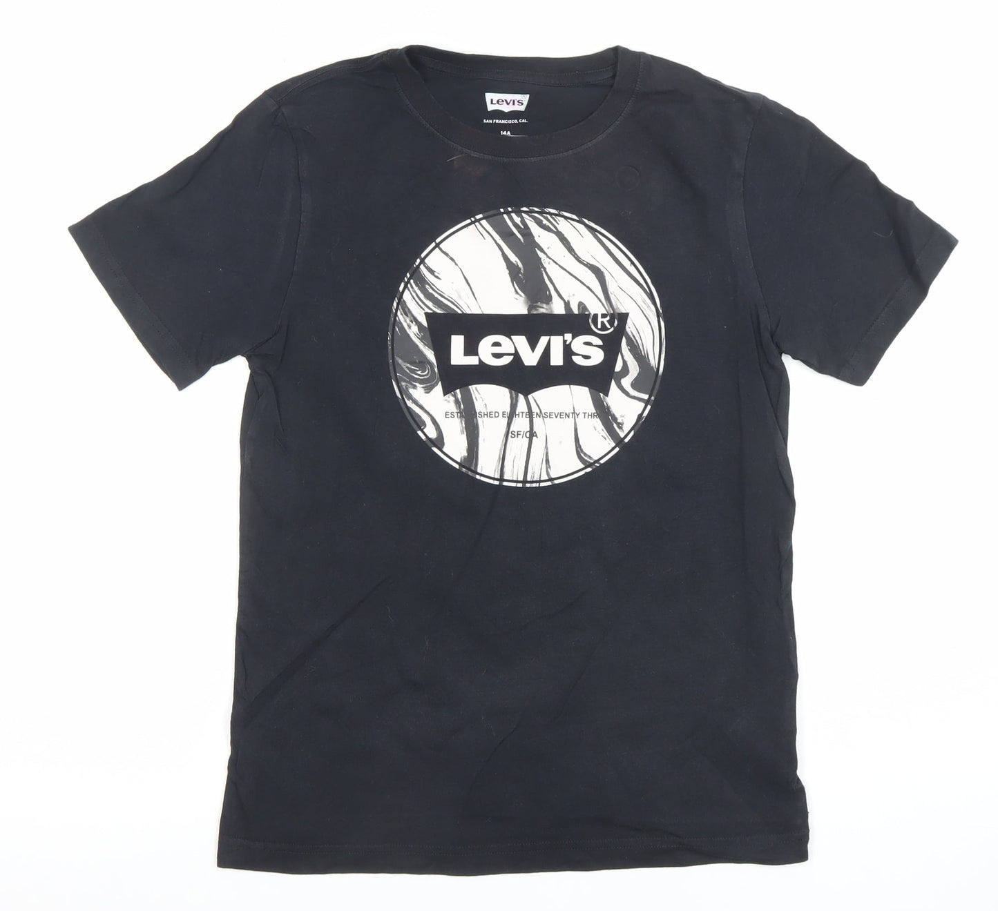 Boys UK Size 14 Years Levi's Black Basic T-Shirt