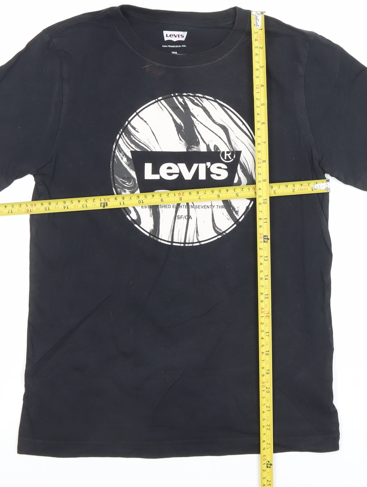 Boys UK Size 14 Years Levi's Black Basic T-Shirt
