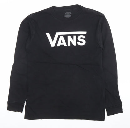 Vans Men's Black Classic Fit Long Sleeve Crew Neck T-Shirt Small