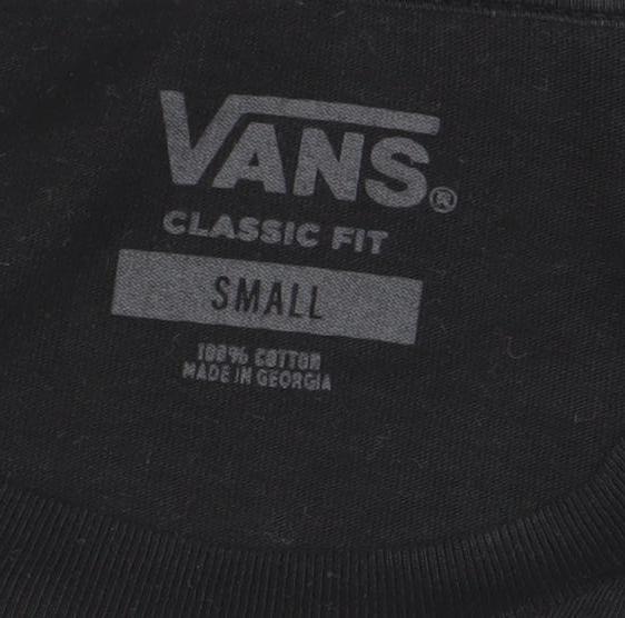Vans Men's Black Classic Fit Long Sleeve Crew Neck T-Shirt Small