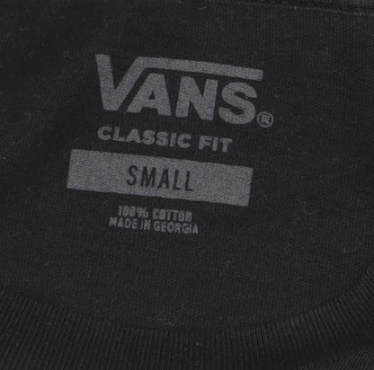 Vans Men's Black Classic Fit Long Sleeve Crew Neck T-Shirt Small