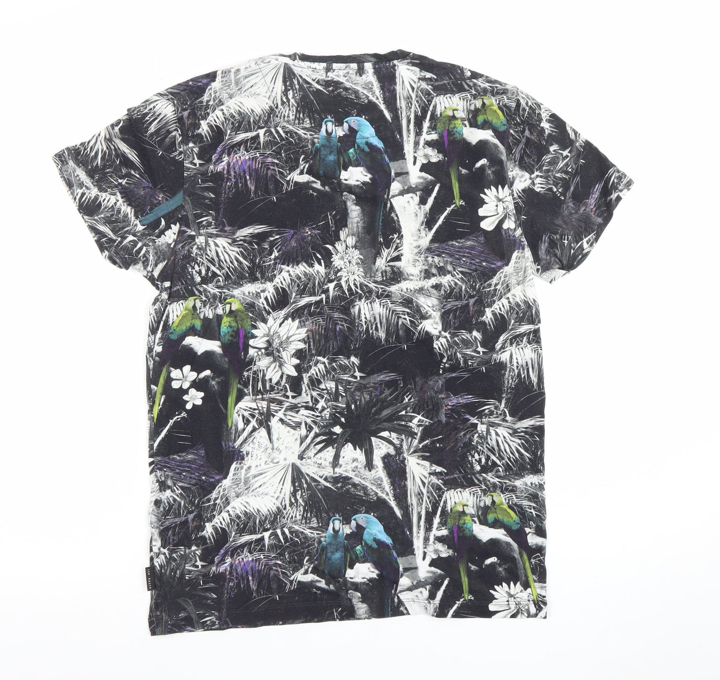 Ted Baker Men's Multicoloured Parrot Print Crew Neck T-Shirt Size M